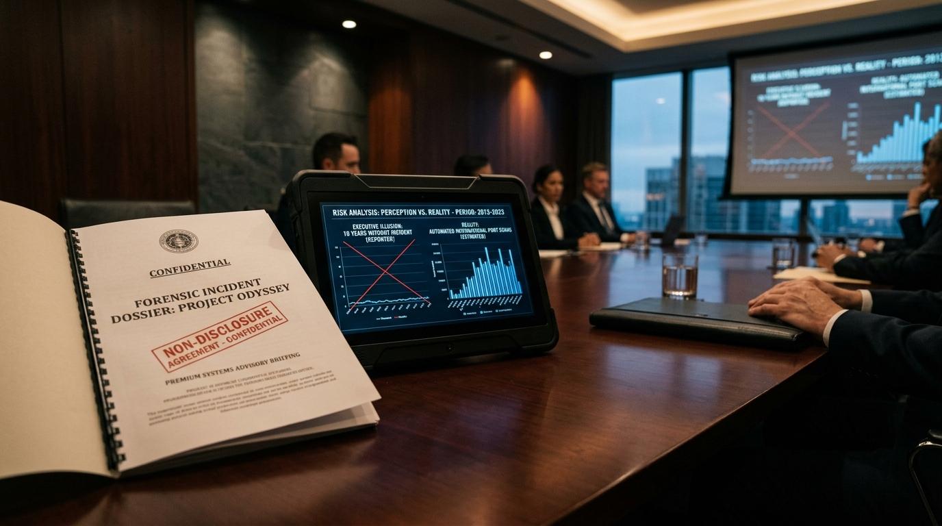 Confidential executive briefing examining non-disclosure agreements, corporate credit impacts, and the hidden prevalence of commercial cyber incidents.