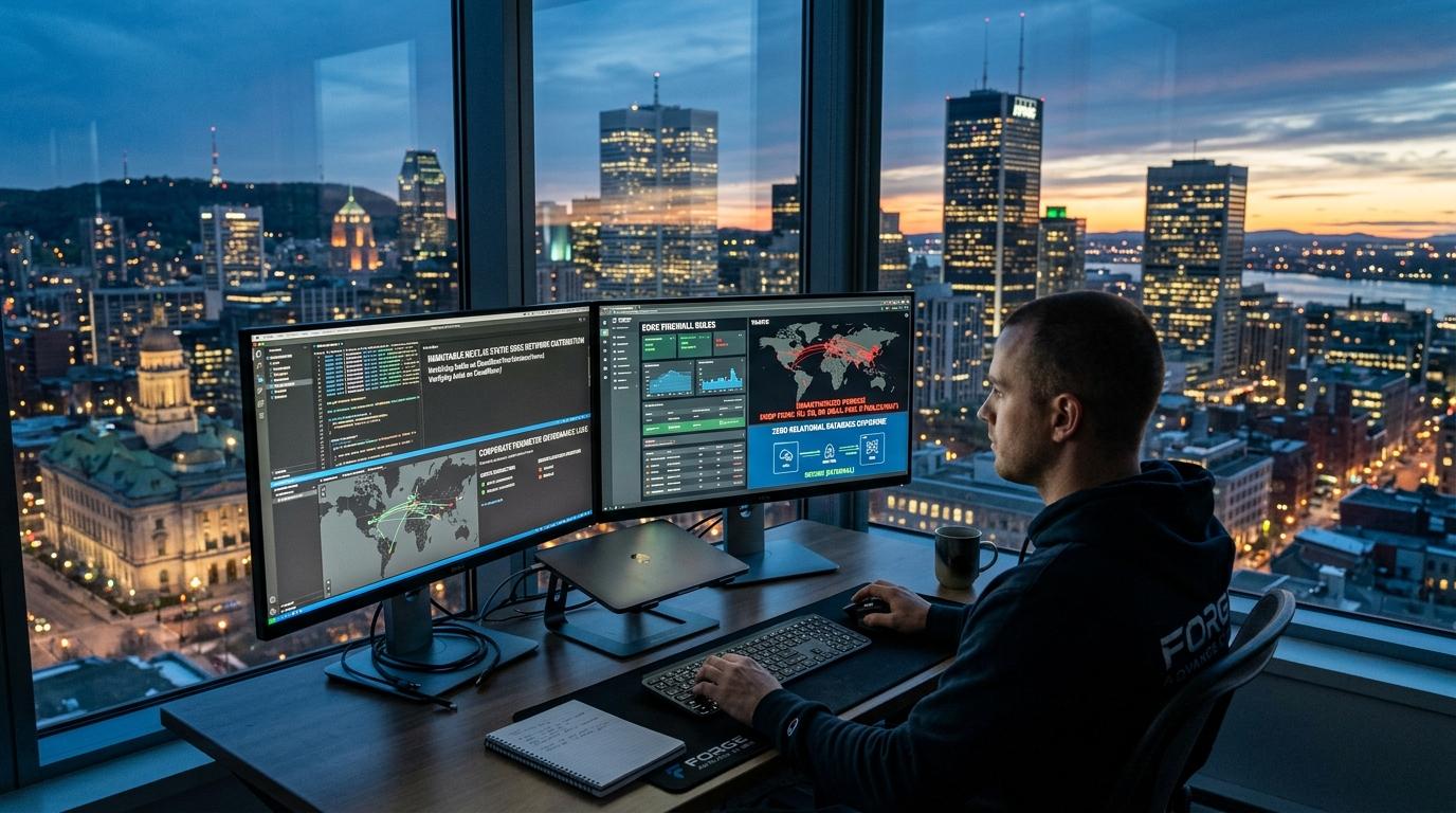 Sovereign static edge architecture workstation monitoring immutable production deployments, live firewall policies, and zero-trust perimeter governance.